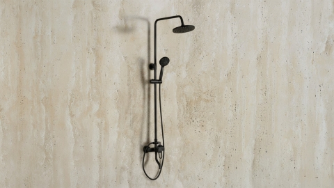 Настенная лейка для душа Treen Standard из латуни Black Brass_1