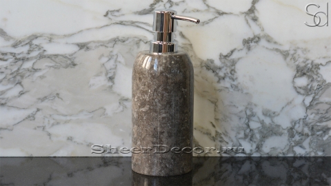 Дозатор круглой формы Tubo из коричневого камня Reddish Gray_1