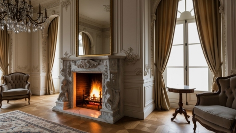 Мраморный портал белого цвета для отделки камина Vanda из натурального камня Bianco Extra 688111901_11