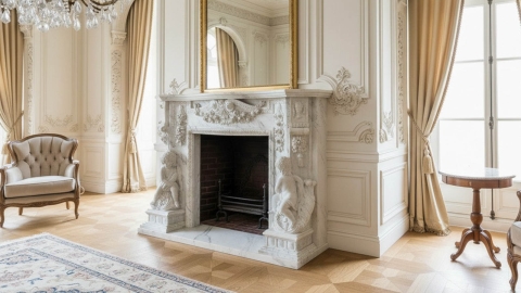 Мраморный портал белого цвета для отделки камина Vanda из натурального камня Bianco Extra 688111901_3