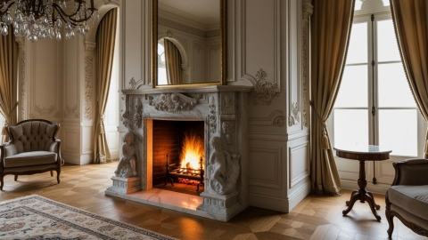 Мраморный портал белого цвета для отделки камина Vanda из натурального камня Bianco Extra 688111901_5