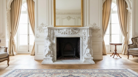 Мраморный портал белого цвета для отделки камина Vanda из натурального камня Bianco Extra 688111901_8