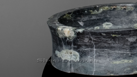 Серая раковина Vela из натурального мрамора Carrara ИНДИЯ 036009111 для ванной комнаты_2