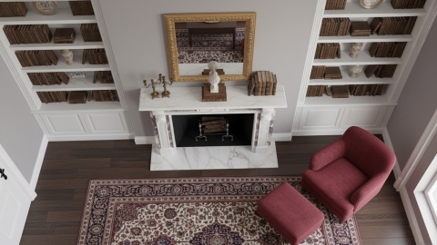 Каменный портал белого цвета для облицовки камина Vida M2 из мрамора Bianco Extra 178111402_7