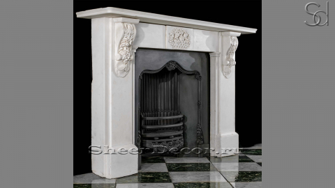 Мраморный портал белого цвета для отделки камина Vida из натурального камня Bianco Extra 178111901_2