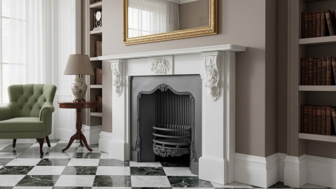 Мраморный портал белого цвета для отделки камина Vida из натурального камня Bianco Extra 178111901_6