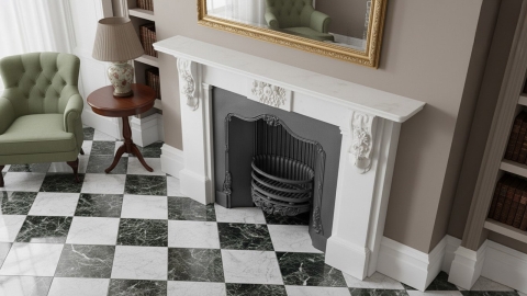 Мраморный портал белого цвета для отделки камина Vida из натурального камня Bianco Extra 178111901_7