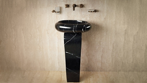 Мраморный пьедестал – ножка для раковины Vita из камня Nero Marquina 697018121_1