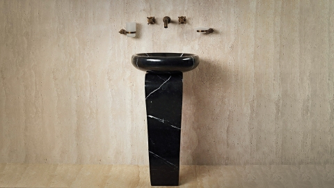 Мраморный пьедестал – ножка для раковины Vita из камня Nero Marquina 697018121_2