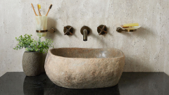 Раковина для ванной Piedra M423 из речного камня  Lima ИНДОНЕЗИЯ 00542511423_3