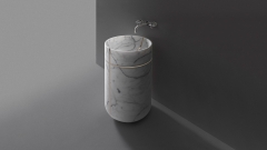 Мраморная раковина с пьедесталом Anelia M9 из белого камня Bianco Carrara ИТАЛИЯ 233005079 для  комнаты_1