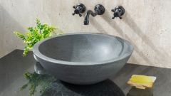 Серая раковина Bowl из камня андезита Andesite ИСПАНИЯ 637001011 для ванной комнаты_1