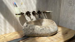 Раковина для ванной Piedra M304 из речного камня  Beige ИНДОНЕЗИЯ 00501111304_1