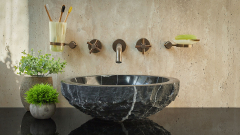 Мраморная раковина Sfera из черного камня Nero Marquina ИСПАНИЯ 001018311 для ванной комнаты_1