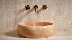 Мраморная раковина Bowl M4 из розового камня Sunset Red ПАКИСТАН 637057114 для ванной комнаты_1