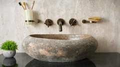 Раковина для ванной Piedra M351 из речного камня  Beige ИНДОНЕЗИЯ 00501111351_1