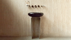 Пьедестал под раковину Idle из акрила с имитацией камня BrownstoneV004 742903121 коричневого цвета_1