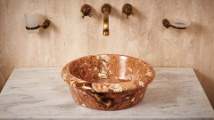 Мраморная раковина Cono из красного камня Rosso Levanto ИНДИЯ 008053111 для ванной комнаты_4