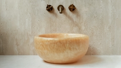 Каменная раковина  Kadi из желтого камня Honey Onyx_1