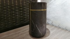 Мраморная раковина с пьедесталом Anelia M9 из черного камня Nero Marquina ИСПАНИЯ 233018079 для  комнаты_1