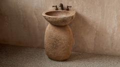 Мойка в ванную Piedra M325 из речного камня  Beige ИНДОНЕЗИЯ 00501117325_1