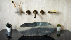 Мойка в ванную Piedra M460 из речного камня  Gris ИНДОНЕЗИЯ 00504511460_1