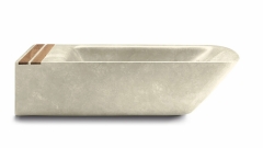 Каменная ванна Semi из бежевого мрамора Crema Marfil 725035051_1