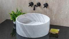 Мраморная раковина Kale из коричневого камня Striato Eleganto ИНДИЯ 019098111 для ванной комнаты_1