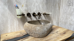 Раковина для ванной Piedra M270 из речного камня  Beige ИНДОНЕЗИЯ 00501111270_1