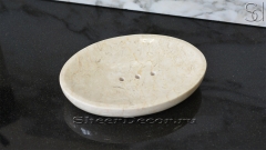 Мраморная мыльница овальной формы Letto из бежевого камня Biscuit Stone_3