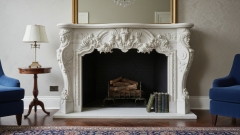 Мраморный портал для отделки камина Ambra из натурального камня Bianco Extra 229111901_5 Каменный портал белого цвета для облицовки камина Ambra из мрамора Bianco Extra 229111901_5