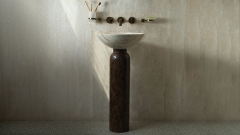 Мраморный пьедестал – ножка для раковины AGO 31022757 из камня Emperador Dark 044042121_1