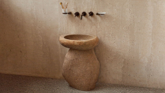 Мойка в ванную Piedra M329 из речного камня  Beige ИНДОНЕЗИЯ 00501117329_1