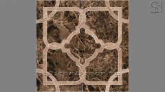 Каменное панно квадратной формы Erlea Standard из коричневого натурального мрамора Emperador Dark в сборе 030042181_1