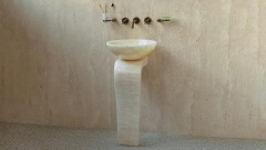 Белый пьедестал – ножка под раковину Vita из камня оникса White Honey 697428121_1