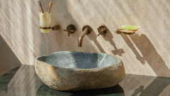 Раковина для ванной Piedra M345 из речного камня  Gris ИНДОНЕЗИЯ 00504511345_1