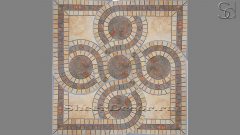 Мраморное панно квадратной формы Luсio Standard из коричневого натурального камня мрамора Emperador Dark в сборе 031042181_1