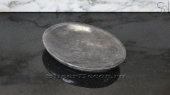 Мраморная мыльница овальной формы Letto из черного камня Brownish Black_1