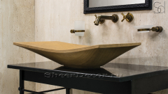 Мраморная раковина Ariana из коричневого камня Wooden Yellow ЕГИПЕТ 143032111 для ванной комнаты_2