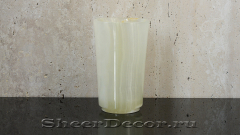 Каменная стакан круглой формы Glass Thin из белого камня White Onyx_1