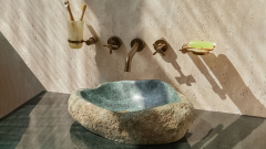 Мойка в ванную Piedra M348 из речного камня  Verde ИНДОНЕЗИЯ 00503011348_1