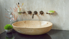 Мраморная раковина Cioto из бежевого камня Jura Beige ТУРЦИЯ 936062111 для ванной комнаты_1