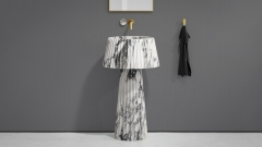 Мраморная раковина с пьедесталом Lampada M3 из белого камня Statuarietto ИТАЛИЯ 000161573 для  комнаты_1