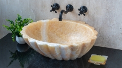 Каменная курна нестандартной формы Caparazon из желтого оникса Honey Onyx ИНДИЯ 923016121_1