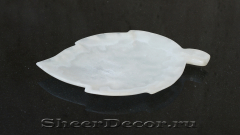 Каменная мыльница  Soapdish Leaf из белого камня White Onyx_1