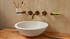 Белая раковина Bowl из натурального мрамора Bianco Extra ИСПАНИЯ 637111111 для ванной комнаты_1