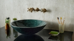 Мраморная раковина круглой формы Sfera из зеленого камня Dark Green_8