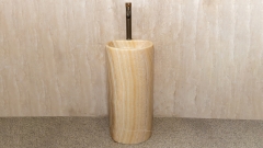Желтая раковина с пьедесталом Jenna M13 из натурального оникса Honey Onyx ИНДИЯ 1260161713 для  комнаты_1