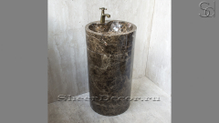 Мраморная раковина на пьедестале Toba M2 из коричневого камня Emperador Dark ИСПАНИЯ 412042172 для ванной комнаты_2