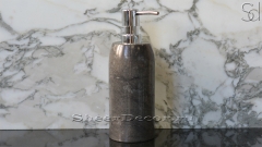 Мраморная мыльница круглой формы Tubo из черного камня Brownish Black_1